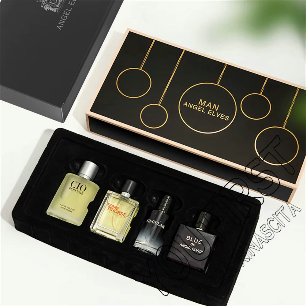 Luxury Brand Perfume Men Cologne Man Parfums Homme 120Ml Hombre Perfumes Masculinos Gift Box 4Pcs Set Plant Floral Scent Spray
