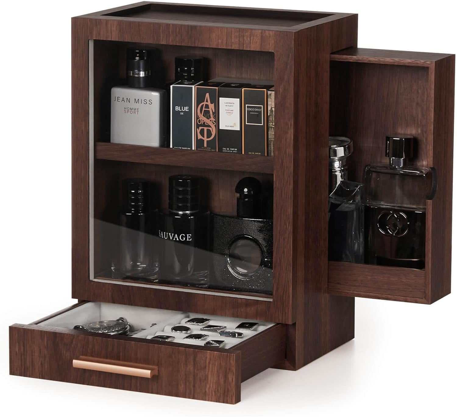 Cologne Storage Organizer with Drawer - Men'S Cologne Holder - Stylish Display B