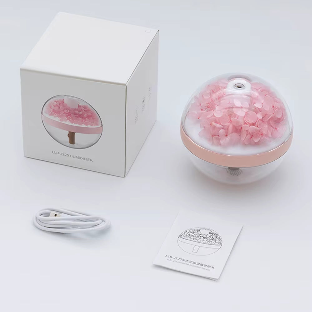 270ML Air Humidifier Home Hydration Humidifier Colour LED Light Mist Maker USB Mute Air Humidifier Eternal Flower Humidificador