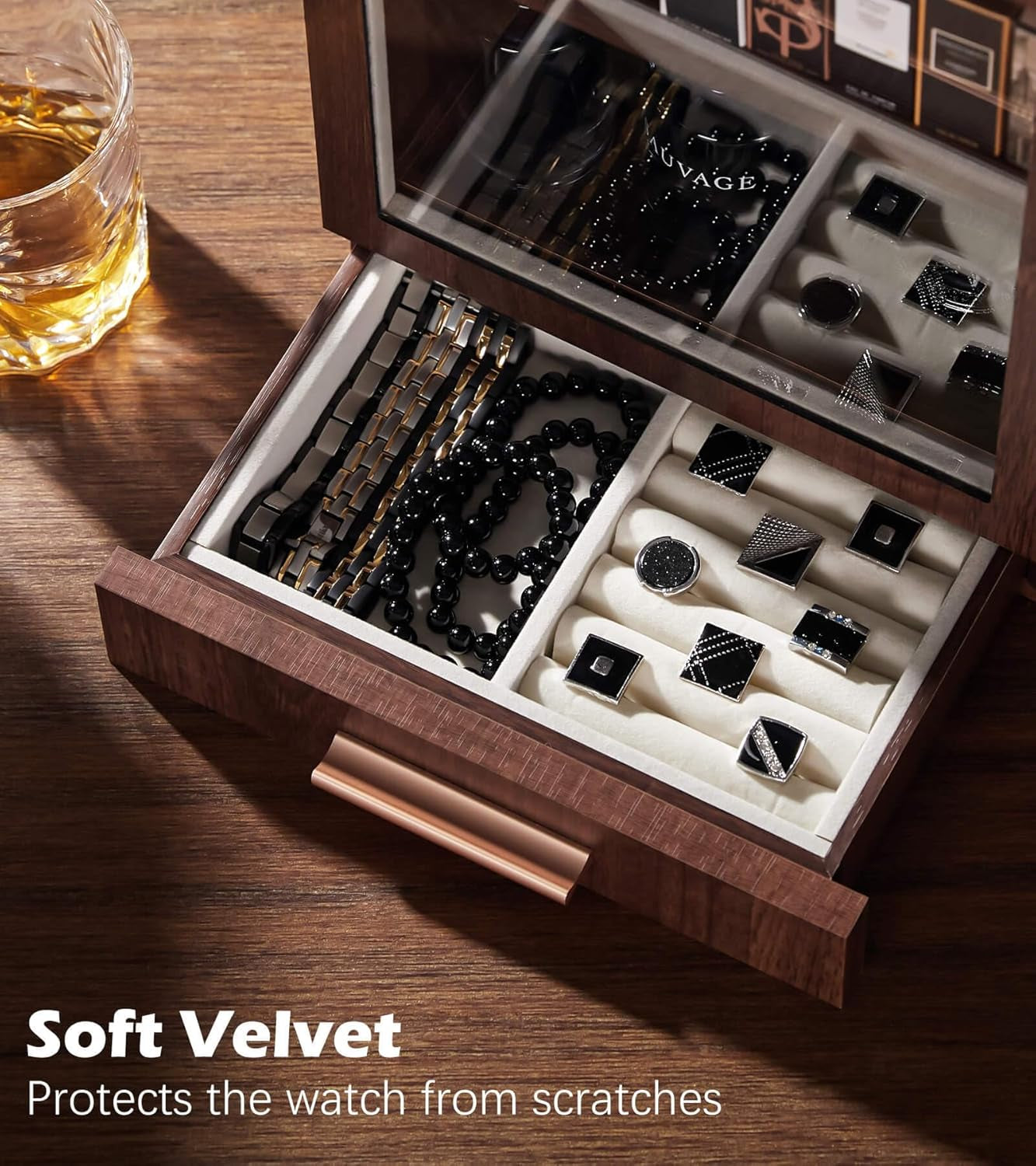 Cologne Storage Organizer with Drawer - Men'S Cologne Holder - Stylish Display B