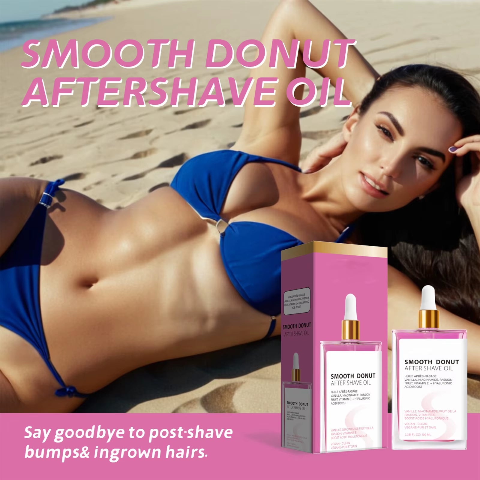 UP! Strawberry Vanilla after Shave Oil Women for Smooth Skin, Soft Serve after Shave Oil, Truly after Shave Oil Strawberry