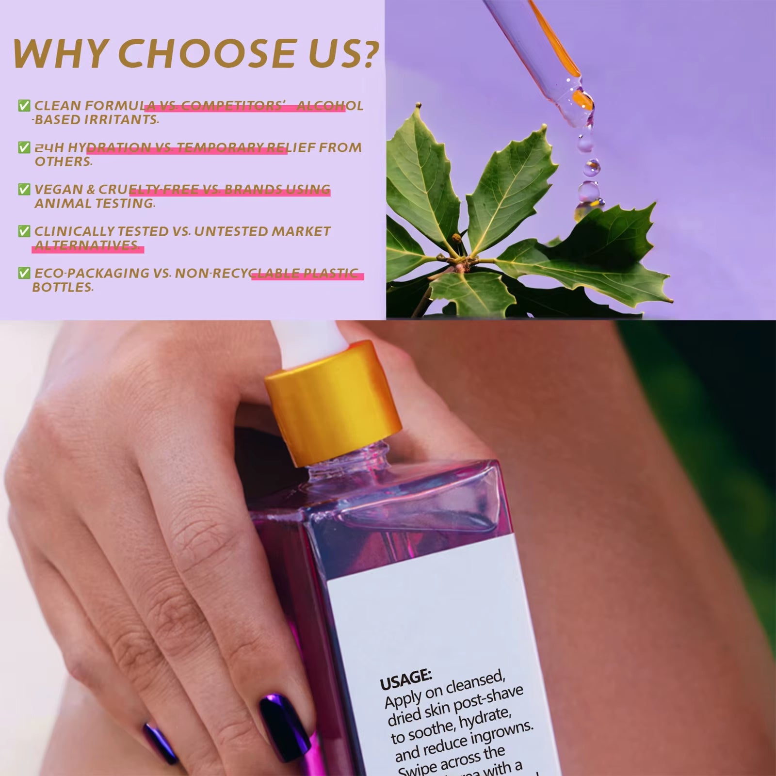 UP! Strawberry Vanilla after Shave Oil Women for Smooth Skin, Soft Serve after Shave Oil, Truly after Shave Oil Strawberry